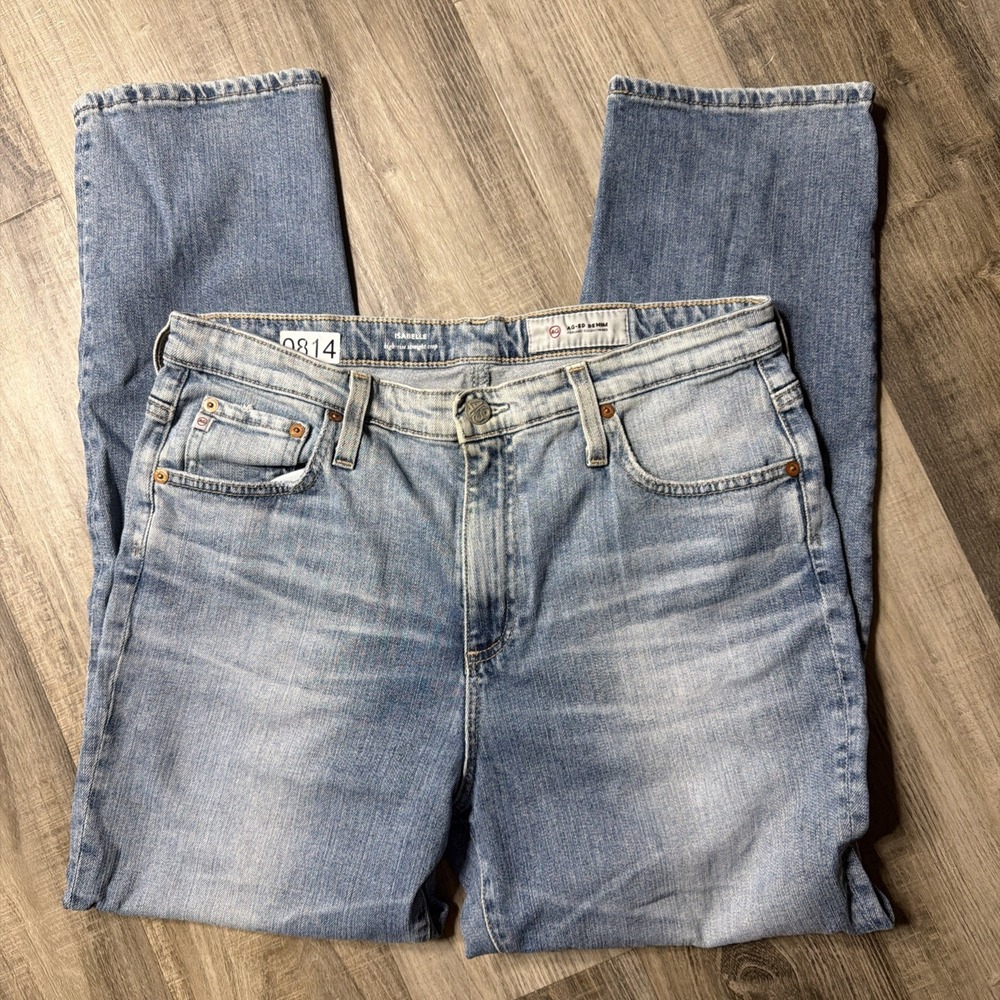 AG Adriano Goldschmied Jeans Womens 32R Blue Isabelle High Rise Straight Crop